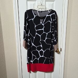 MSK Black and Red Long Sleeve Dress